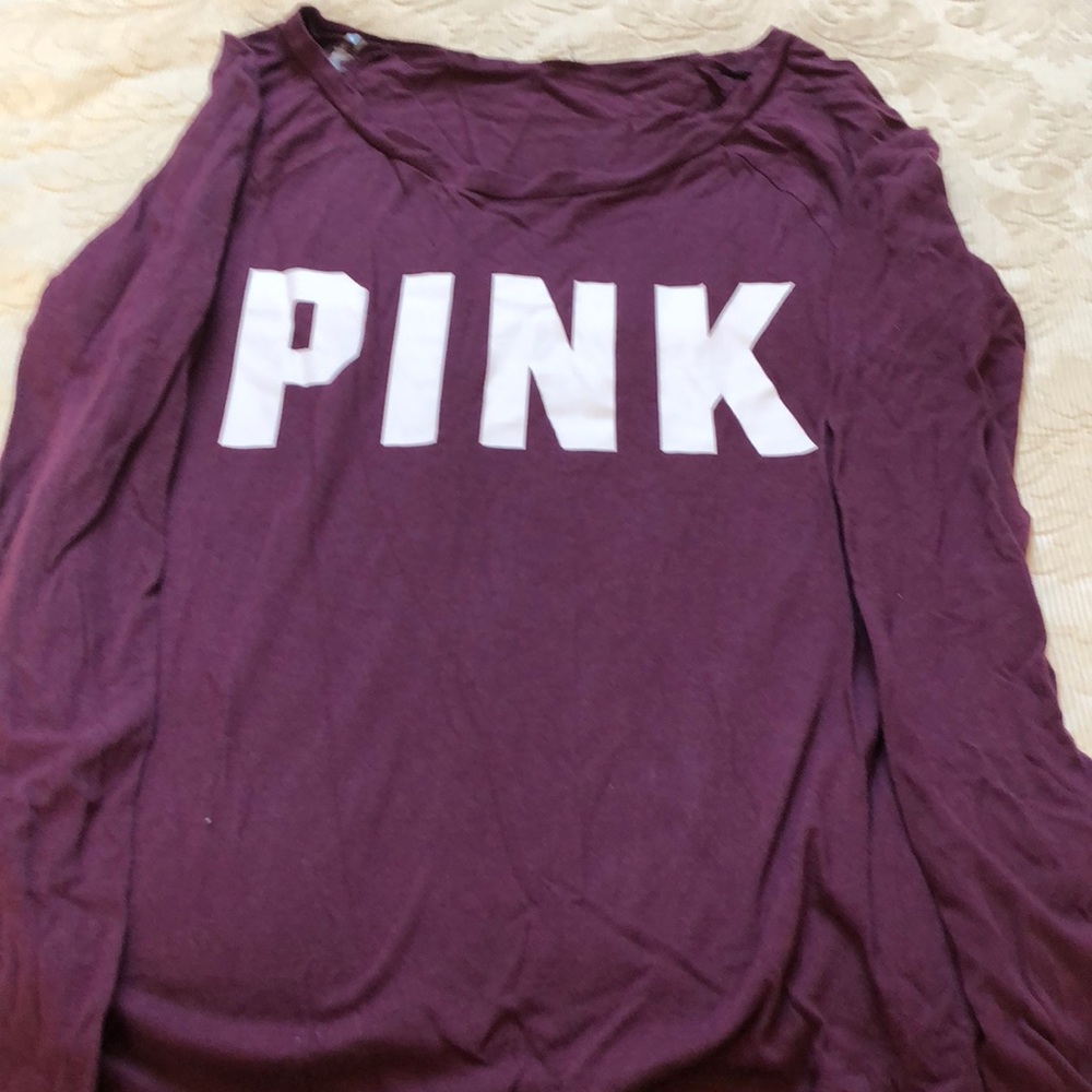Pink tee shirt long sleeve